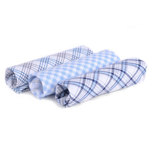 Load image into Gallery viewer, Men's Boxed Fancy Blue Cotton Handkerchiefs 3pcs Set
