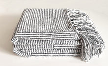 Load image into Gallery viewer, Chenille Woven Striped Tassel Throw Blanket 50" W x 60" L [Online Only]
