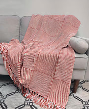 Load image into Gallery viewer, Chenille Woven Striped Tassel Throw Blanket 50" W x 60" L [Online Only]
