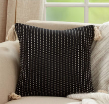 Load image into Gallery viewer, Line-Stitch Tassel Cotton Decorative Throw Pillow 18" W x 18" L [Online Only]
