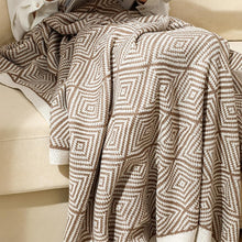 Load image into Gallery viewer, Modern Diamond Knitted Throw Blanket with Tassel 50" W x 60" L [Online Only]
