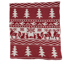 Load image into Gallery viewer, Reversible Christmas Design Knitted Throw Blanket 50" W x 60" L [Online Only]
