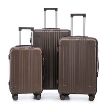 Load image into Gallery viewer, Brown 3-Piece ABS Spinner Wheel Luggage Set [Online Only]

