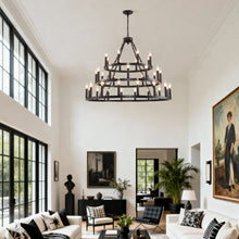 Load image into Gallery viewer, 39.37 Inch 3-Tiers Wagon Wheel Chandelier [Online Only]
