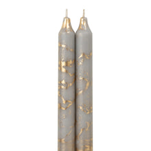 Load image into Gallery viewer, 12" Decorative Taper Candles Set of 2 | Stone w/Gold
