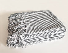 Load image into Gallery viewer, Chenille Woven Striped Tassel Throw Blanket 50" W x 60" L [Online Only]
