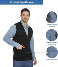 Load image into Gallery viewer, Men's Relaxed Fit Rib Knit Sweater Vest [Online Only]
