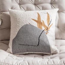 Load image into Gallery viewer, Art Style Stone Leaf Design Jacquard Throw Pillow Cover 18" W X 18" L [Online Only]
