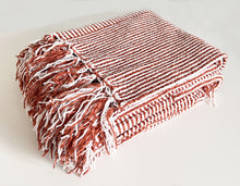 Load image into Gallery viewer, Chenille Woven Striped Tassel Throw Blanket 50" W x 60" L [Online Only]

