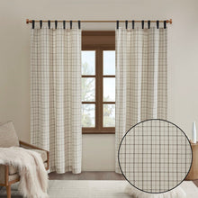 Load image into Gallery viewer, Plaid Faux Leather Tab Top Curtain Panel with Fleece Lining [Online Only]
