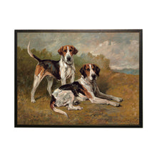 Load image into Gallery viewer, Hunting Dogs Vintage Oil Painting Reproduction Framed Print 10x8
