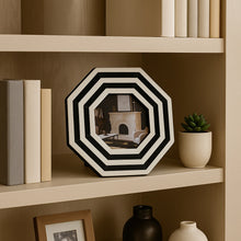Load image into Gallery viewer, Black &amp; White Resin Lines Octagon 4x4 Photo Frame
