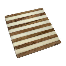Load image into Gallery viewer, Striped Wood Coaster Set (2 colors)

