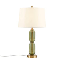 Load image into Gallery viewer, Faceted Green Glass Table Lamp [Online Only]

