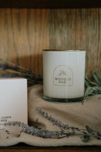 Load image into Gallery viewer, French Linens &amp; Lavender Gold Lid Candle &amp; Boutique Box

