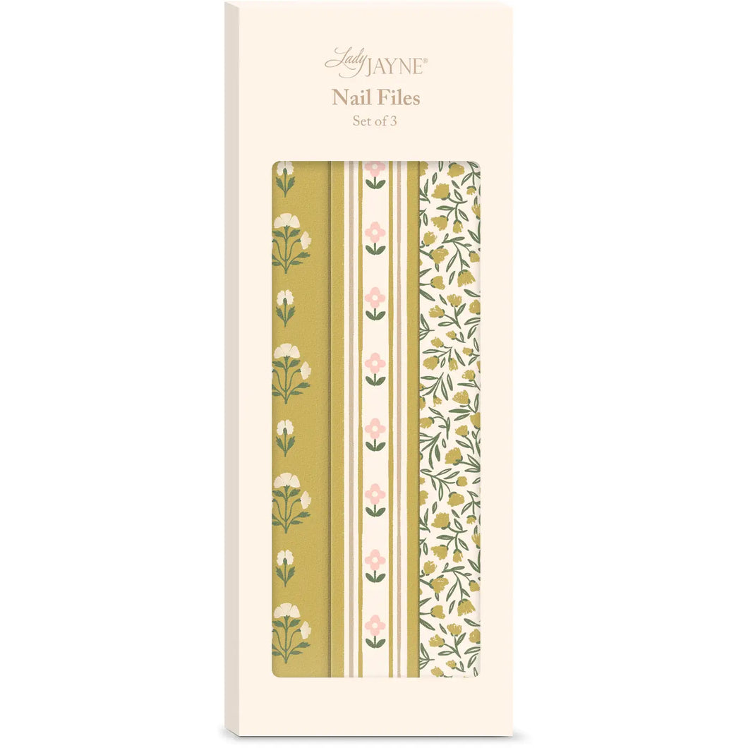 Mustard Cream Stripe Nail File Set