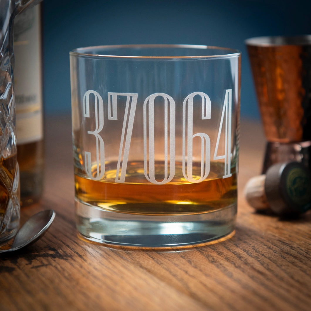 Columbia Zip Code Whiskey Glass 