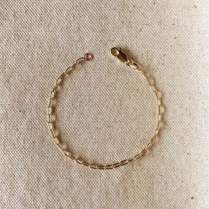18k Gold Filled Cable Link Bracelet