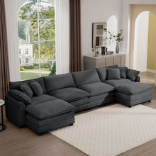 Load image into Gallery viewer, Modern Oversized Modular Cushion Sofa With Ottoman [Online Only]
