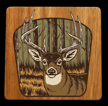 Load image into Gallery viewer, Acacia Wood Coasters Duck Fishing Hunting
