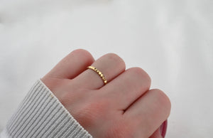 Gold Pyramid Stacker Ring
