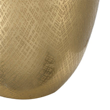 Load image into Gallery viewer, Round Aluminum Sheet Gold Table Lamp with White Fabric Shade [Online Only]
