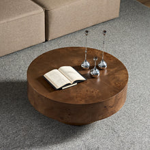 Load image into Gallery viewer, 31.49" Burl Wood Veneer Round Coffee Table [Online Only]
