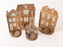 Load image into Gallery viewer, Antiqued House Silhouette Tea Light Holder
