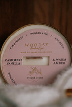 Load image into Gallery viewer, Cashmere Vanilla &amp; Warm Amber Solid Brass 14oz Pure Soy Candle
