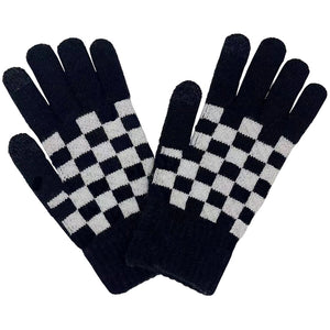 Checkerboard Patterned Gloves