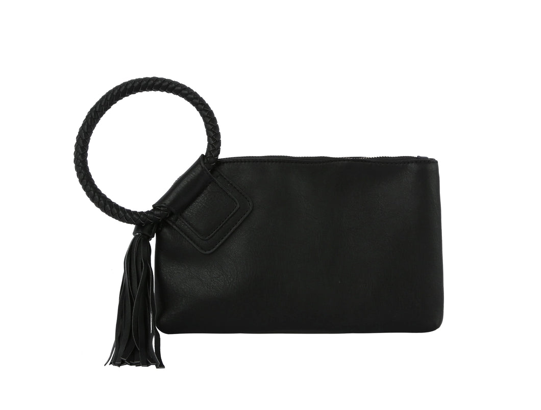 Braided Ring Handle Wristlet Clutch (Various Colors)