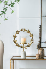 Load image into Gallery viewer, Iron Floral Hurricane With Marble Base [Online Only]
