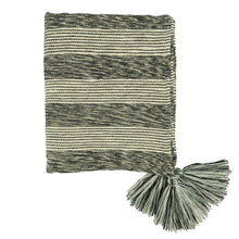 Load image into Gallery viewer, Striped Black &amp; Natural Throw Blanket
