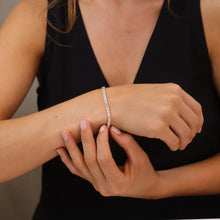 Load image into Gallery viewer, 18k Gold Filled Baguette Cut Cz Tennis Bracelet
