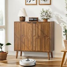 Load image into Gallery viewer, Farmhouse Style Sideboard Buffet Cabinet With Storage Bar Cabinet - Walnut [Online Only]
