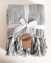 Load image into Gallery viewer, Chenille Woven Striped Tassel Throw Blanket 50" W x 60" L [Online Only]
