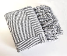 Load image into Gallery viewer, Chenille Woven Striped Tassel Throw Blanket 50" W x 60" L [Online Only]

