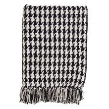 Load image into Gallery viewer, Houndstooth Tassels 100% Cotton Woven Decorative Throw Blanket, 50" x 60" [Online Only]
