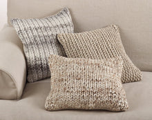 Load image into Gallery viewer, Hand Cable Knit Design Accent Cushion Wool Down Filled Home Decorative Throw Pillow 18" Square (Chunky Cable Knit) [Online Only]
