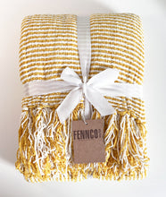 Load image into Gallery viewer, Chenille Woven Striped Tassel Throw Blanket 50" W x 60" L [Online Only]
