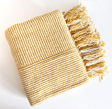 Load image into Gallery viewer, Chenille Woven Striped Tassel Throw Blanket 50" W x 60" L [Online Only]
