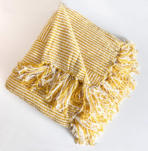 Load image into Gallery viewer, Chenille Woven Striped Tassel Throw Blanket 50" W x 60" L [Online Only]
