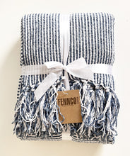 Load image into Gallery viewer, Chenille Woven Striped Tassel Throw Blanket 50" W x 60" L [Online Only]
