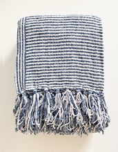 Load image into Gallery viewer, Chenille Woven Striped Tassel Throw Blanket 50" W x 60" L [Online Only]
