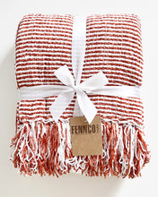 Load image into Gallery viewer, Chenille Woven Striped Tassel Throw Blanket 50" W x 60" L [Online Only]
