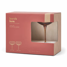 Load image into Gallery viewer, The Lou Coupe Glass Amber (Set of 2)
