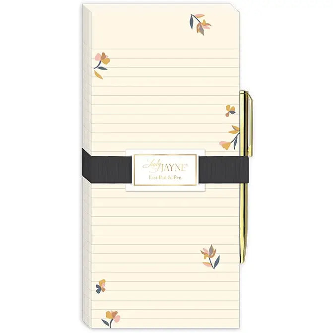 Magnetic List Pad with Pen Bloomscape Ditsy Cream