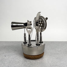 Load image into Gallery viewer, Polished Aluminum &amp; Wood Bar Tool Set
