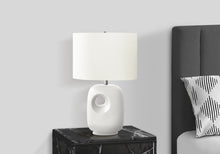 Load image into Gallery viewer, Contemporary White Ceramic Table Lamp with Ivory Shade [Online Only]
