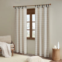 Load image into Gallery viewer, Plaid Faux Leather Tab Top Curtain Panel with Fleece Lining [Online Only]
